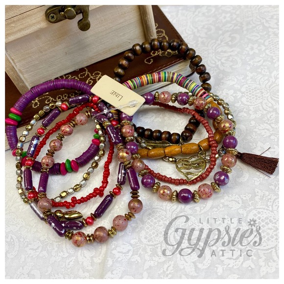 TEN Layer Stacked Beaded Bracelets - Picture 4 of 7